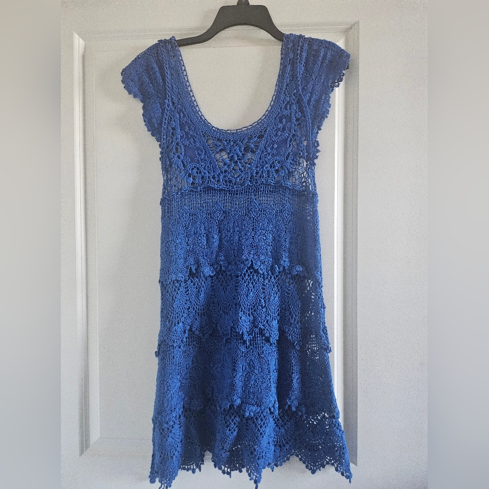 Blue Crochet Dress